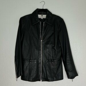 Vintage GIVENCHY black leather 90s Y2K goth jacket S